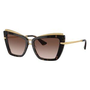 New Dolce & Gabbana Havana Cat Eye DG4472 3217/13 Sunglasses Women